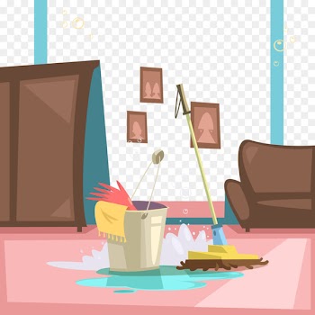 Cartoon Illustration - Family sweeping health illustrator vector material 
