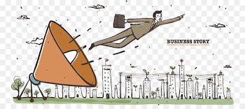 Cartoon Illustration - Flying business people cartoons 