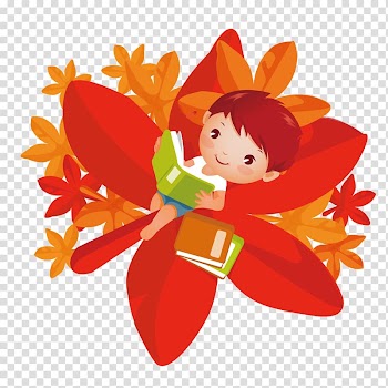 Cartoon Illustration, Maple Leaf on reading transparent background PNG clipart