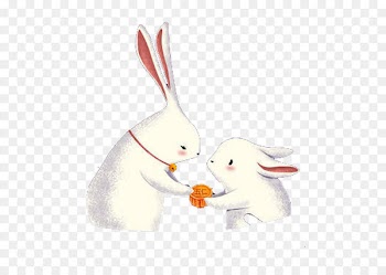 Cartoon illustration of Mid-Autumn rabbit 