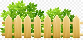Cartoon Illustration - Yellow fence grass 