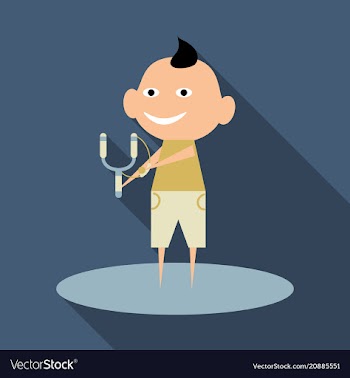 Cartoon image of a cute little boy in shorts and vector image