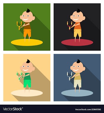 Cartoon image of a cute little boy in shorts and vector image