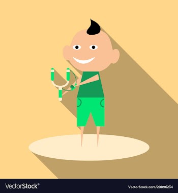 Cartoon image of a cute little boy in shorts and vector image