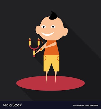 Cartoon image of a cute little boy in shorts and vector image