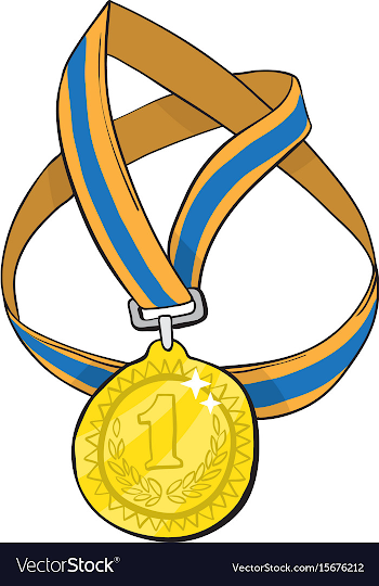 Cartoon image of first place medal Royalty Free Vector Image