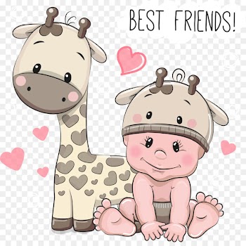 Cartoon Infant Stock photography Illustration - Vector giraffe kids 