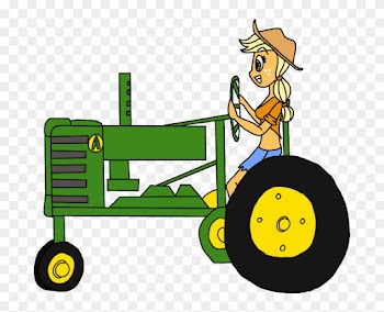 Cartoon John Deere Tractor Free Download Clip Art Free - Cartoon Girl On Tractor