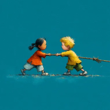 Cartoon Kids Tug of War Cartoon Kids Tug of War