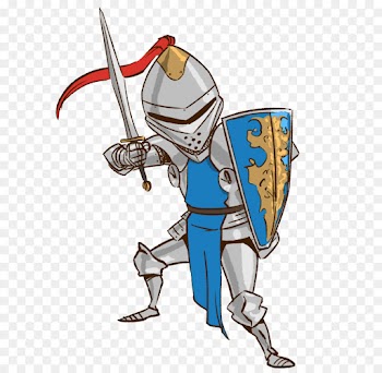 cartoon knight hero fencing clip art