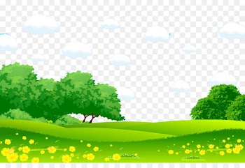 Cartoon Landscape painting Photography Illustration - Green grass white grassland Mongolian grassland 