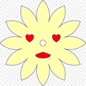 Cartoon, Line Art, Flower, White PNG