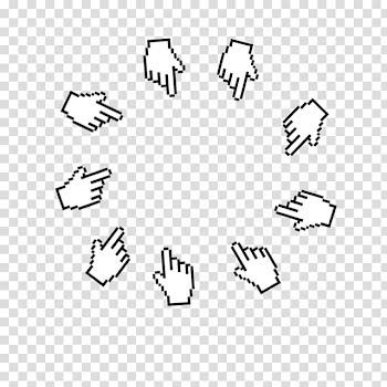 Cartoon Line art Illustration, White fingers transparent background PNG clipart