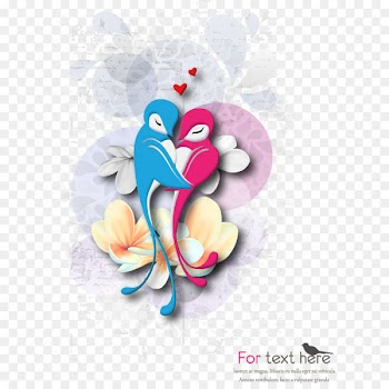 Cartoon love birds 