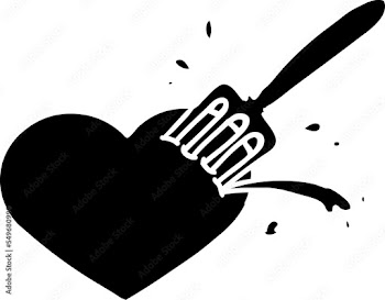 cartoon love heart stuck with fork