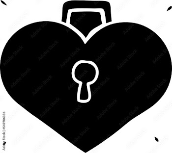 cartoon love heart with lock