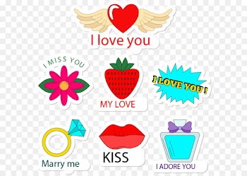 Cartoon love stickers 