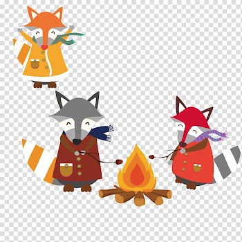 Cartoon , Lovely fox transparent background PNG clipart