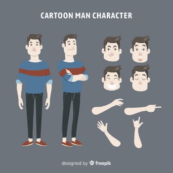 Cartoon man for motion design Free Vector