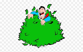 Cartoon Man Rolling In Money Royalty Free Vector Clip - Man Rolling In Money