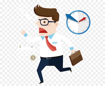 Cartoon - Man running late for work 