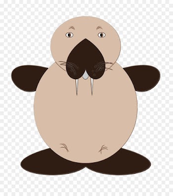 cartoon marine mammal walrus nose brown