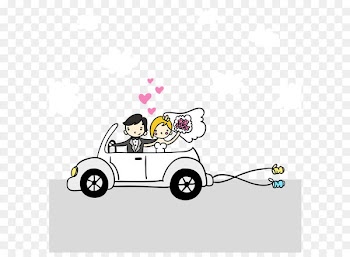 Cartoon Marriage Illustration - Vector Couple 
