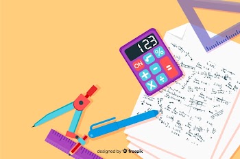 Cartoon math concept background Free Vector