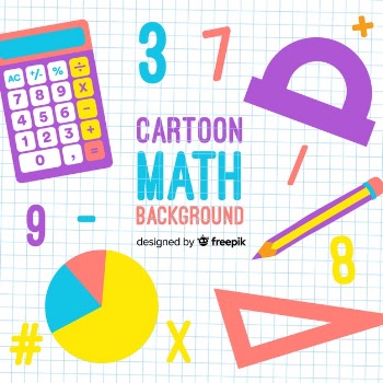 Cartoon math concept background Free Vector