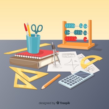 Cartoon math concept background Free Vector