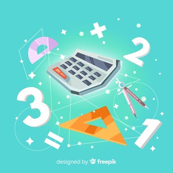 Cartoon math concept background Free Vector
