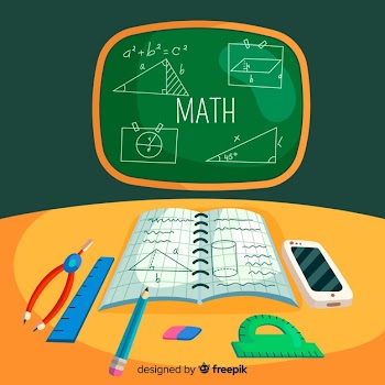Cartoon math concept background Free Vector
