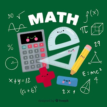 Cartoon math elements background Free Vector