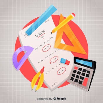 Cartoon math elements background Free Vector