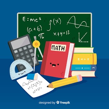 Cartoon math elements background Free Vector
