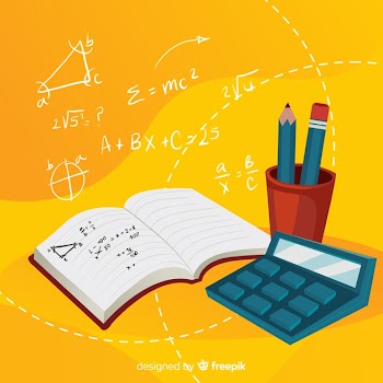 Cartoon math elements background Free Vector