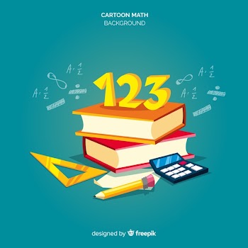 Cartoon math elements background Free Vector