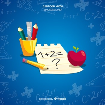 Cartoon math elements background Free Vector