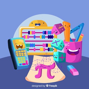 Cartoon math elements background Free Vector