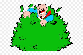 Cartoon Money Clipart - Man Rolling In Money