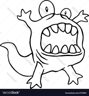 Cartoon monster big head vector image
