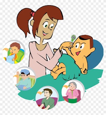 Cartoon Mother And Baby