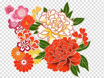 Cartoon Moutan peony , Cartoon color peony pattern transparent background PNG clipart