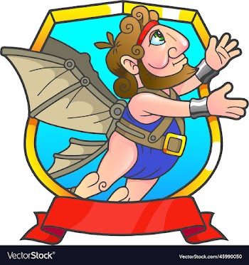 cartoon mythological icarus