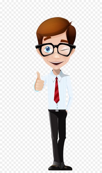 Cartoon Nerd Man Glasses - Cartoon business people 