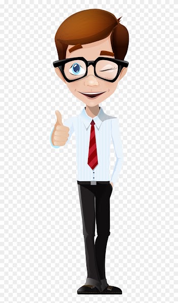 Cartoon Nerd Man Glasses - Cartoon Nerd
