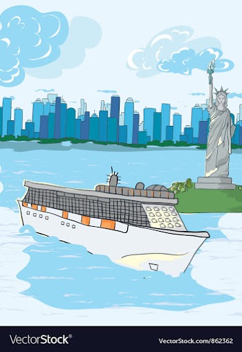 Cartoon new york background vector image