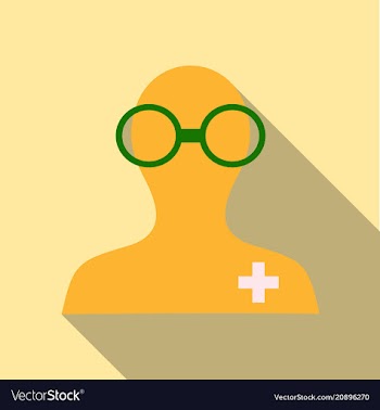 Cartoon of a friendly young doctor in glasses vector image