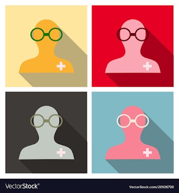 Cartoon of a friendly young doctor in glasses vector image