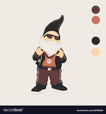 cartoon of cool garden gnome